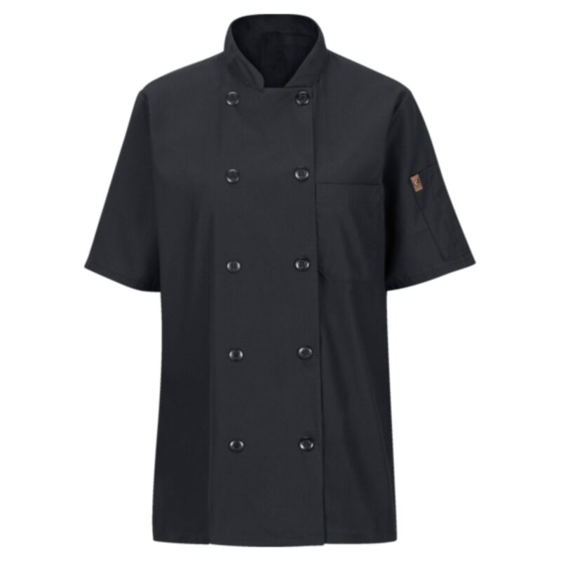 Women's Mimix™ Short Sleeve Chef Coat with OilBlok Thumbnail