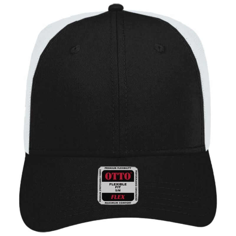 OTTO CAP "OTTO FLEX" Fitted 6 Panel Low Profile Mesh Back Trucker Hat Thumbnail