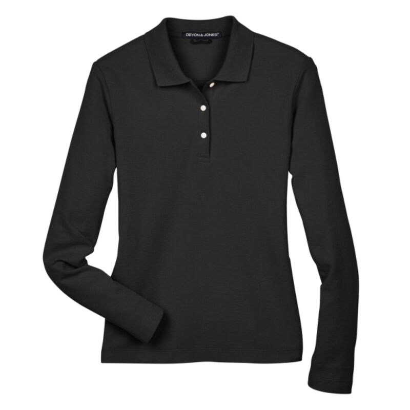 Women's Pima Piqué Long Sleeve Polo Thumbnail