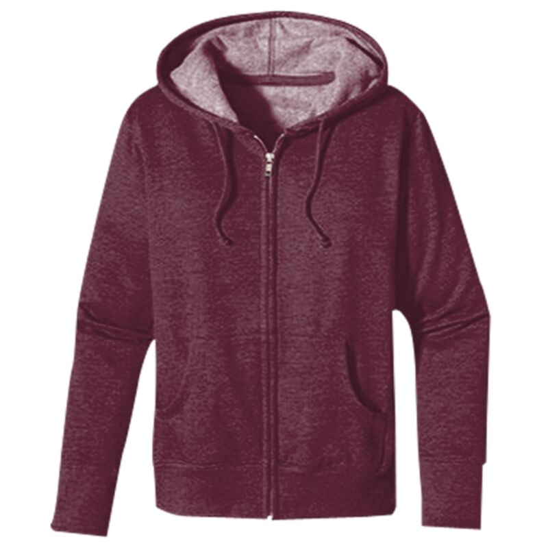 Women's Heathered Full-Zip Hooded Sweatshirt Thumbnail