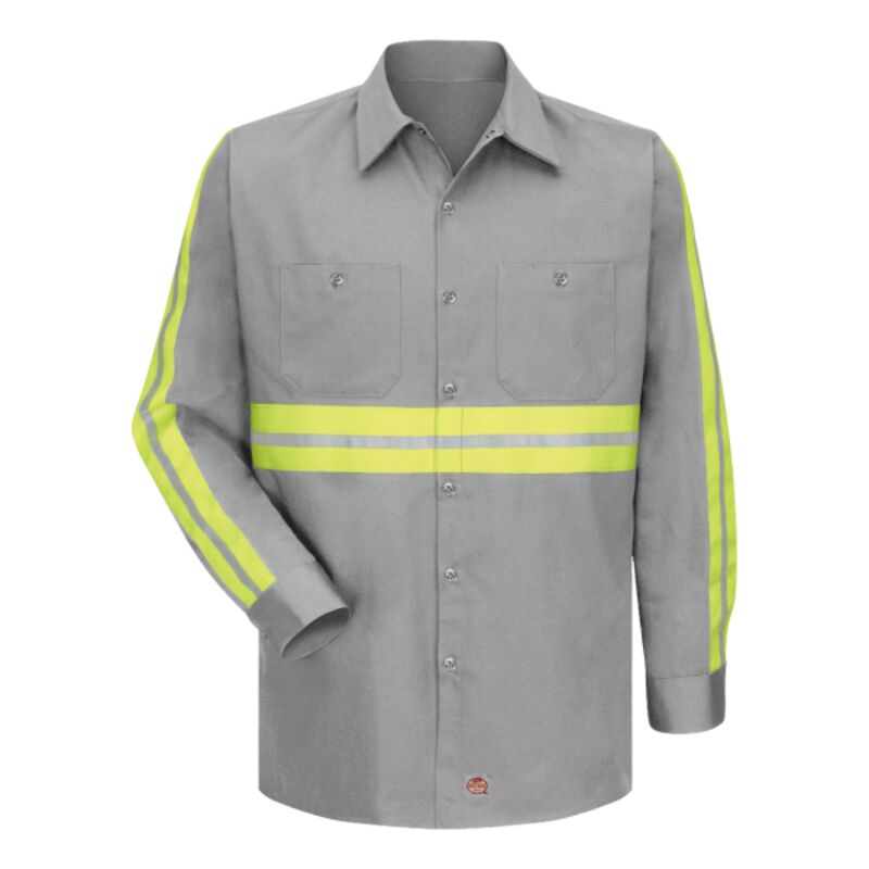 Men's Enhanced Visibility Long Sleeve Cotton Work Shirt Thumbnail