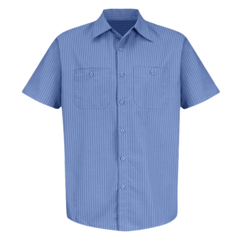 Men's Industrial Stripe Short Sleeve Work Shirt Thumbnail