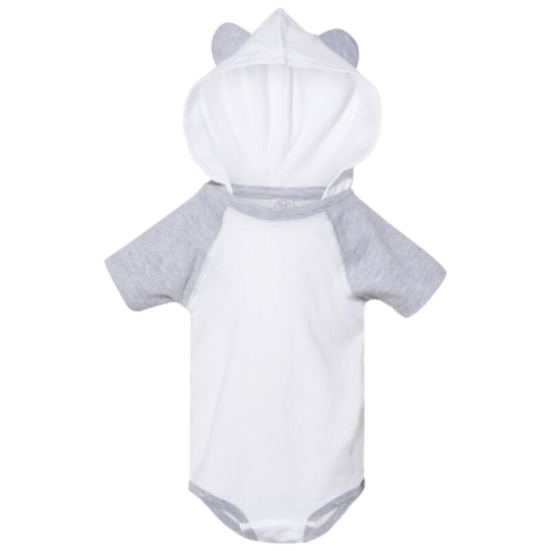 Infant Fine Jersey Raglan Bodysuit with Hood & Ears Thumbnail