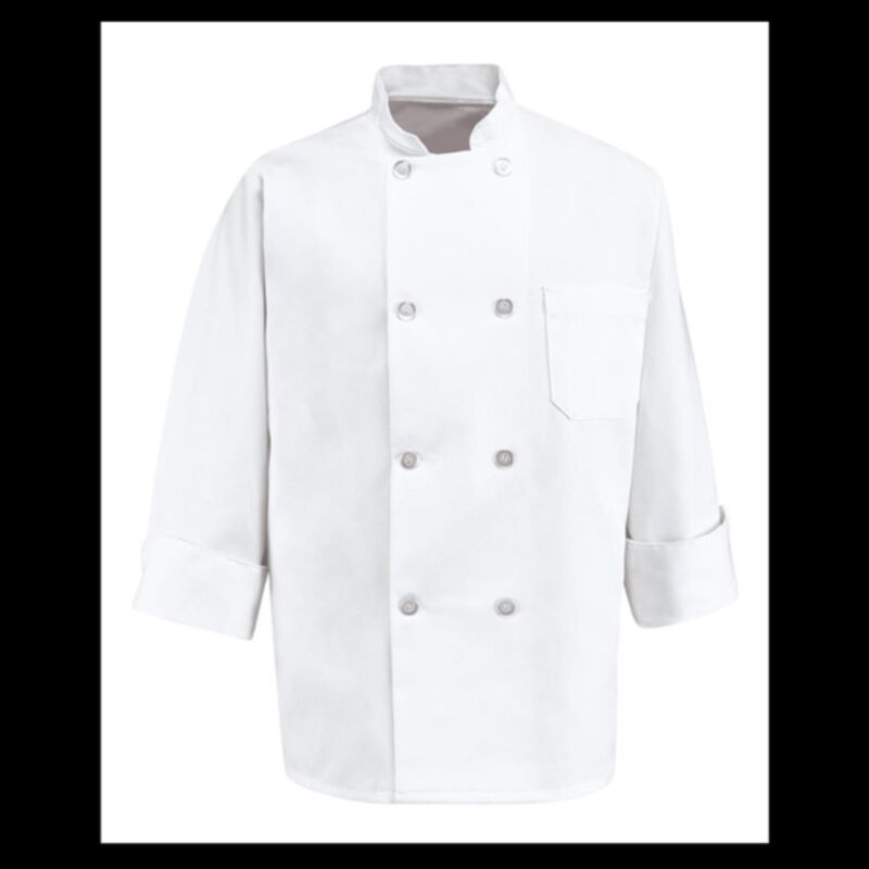Eight Pearl Button Chef Coat - Tall Sizes Thumbnail